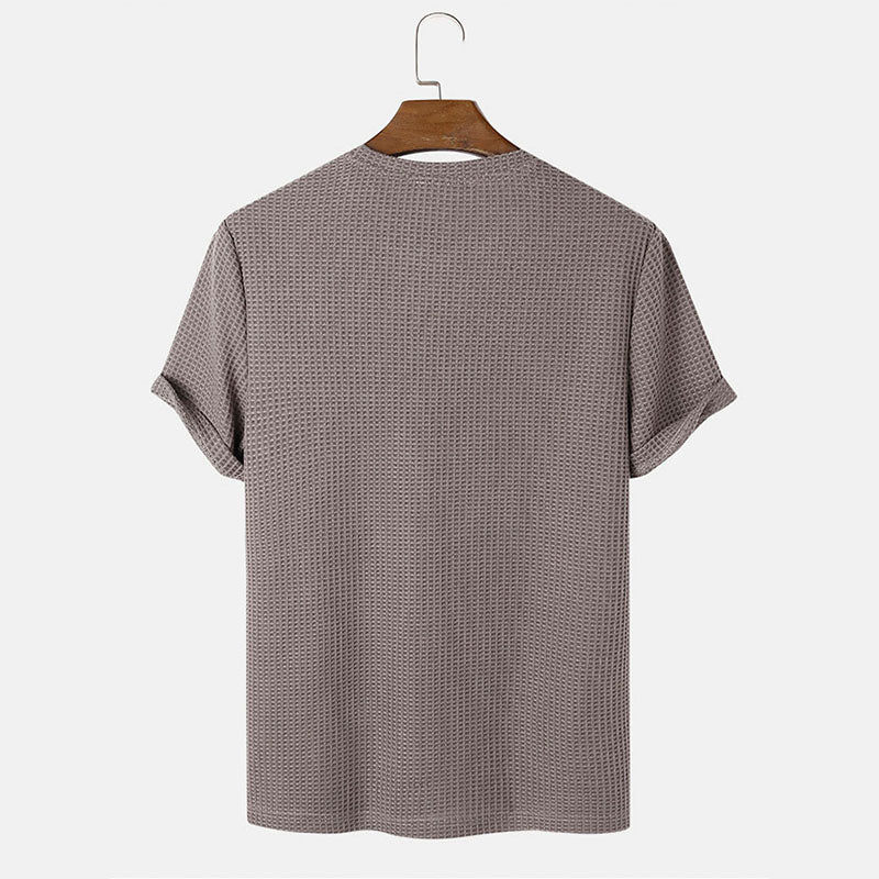 Men Summer Solid Color Round Neck Basic T-Shirts My Store