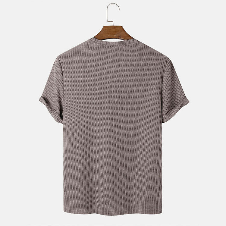 Men Summer Solid Color Round Neck Basic T-Shirts My Store