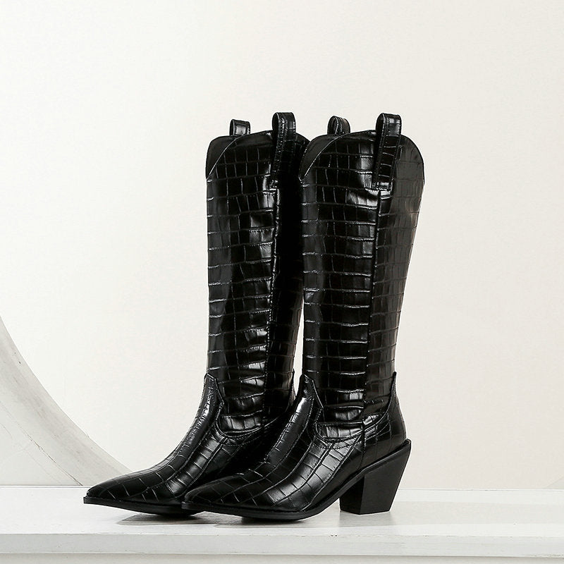 Long Boots Thick Heel Boots Women&