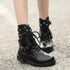 Thin black leather ankle boots My Store