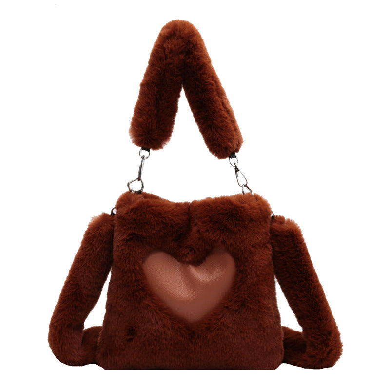 Love Handbags Winter Plush Shoulder Bags For Women My Store