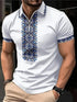 Printed Golf Shirt For Men Polyester Fiber