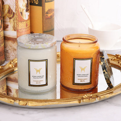 Embossed Glass Fragrance Handmade Gift Aromatherapy Soy Candles My Store