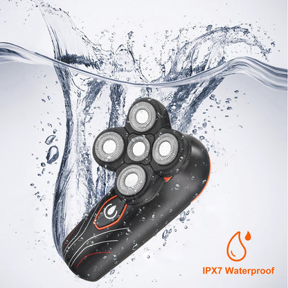 4D Electric Shavers Razor IPX7 Waterproof Wet &amp; Dry 5 Floating Head Rotary Shavers Rechargeable Beard Trimmer Shaving Razor For Men 1Heartof5