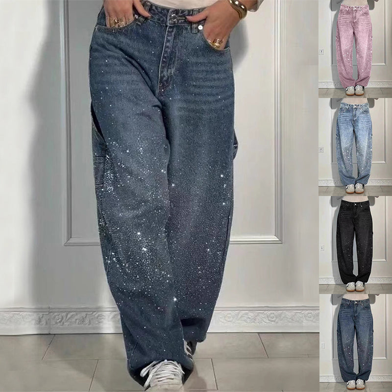 ShinyStraight Jean With Pocket