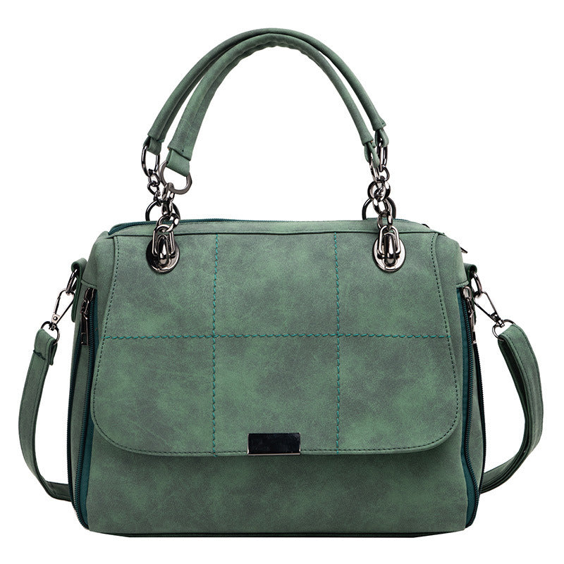 Matte Women  Scrub Female Shoulder Bags Large Capacity Matcha Green PU Leather Lady Totes Boston Bag for Travel Hand Bags My Store