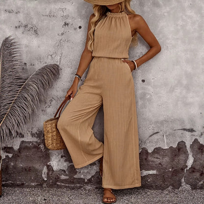 Womens Draped-Neck Vest And Casual Pants Set 1Heartof5