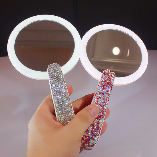 Diamond Embedded Portable LED Makeup Mirror 1Heartof5