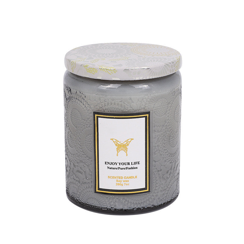 Embossed Glass Fragrance Handmade Gift Aromatherapy Soy Candles My Store