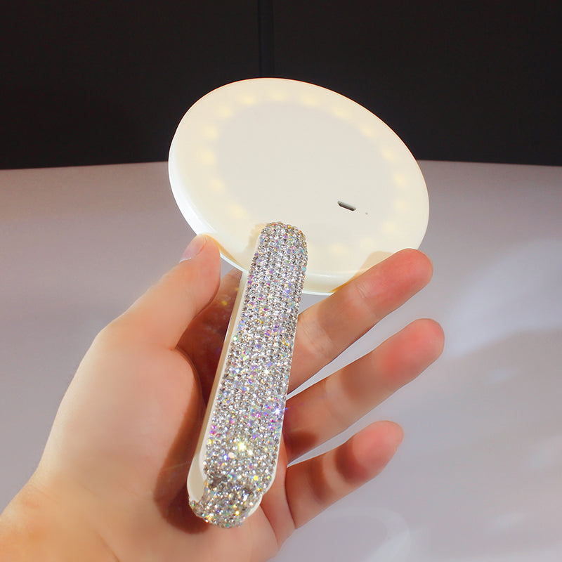 Diamond Embedded Portable LED Makeup Mirror 1Heartof5