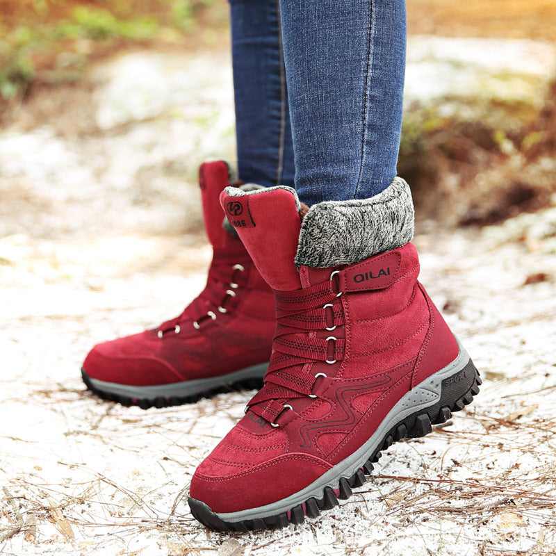 Women Ankle Boots Winter Shoes Woman Snow Boots Mother Warm Shoes Lace Up My Store