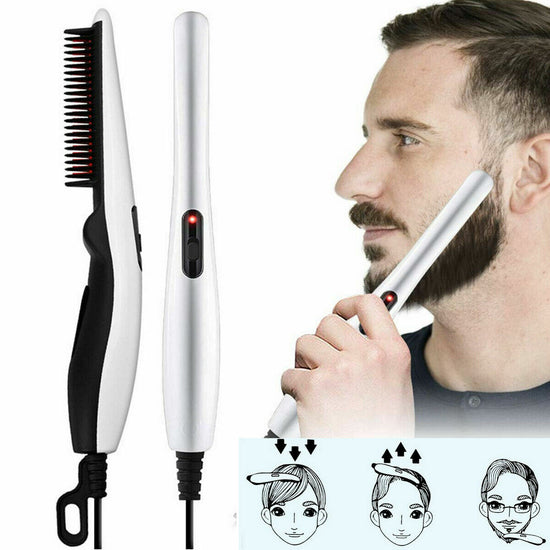 Negative Ion Hair Straightener Styling Comb Hot Comb Press Beard Brush For Men 1Heartof5