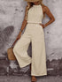 Womens Draped-Neck Vest And Casual Pants Set 1Heartof5