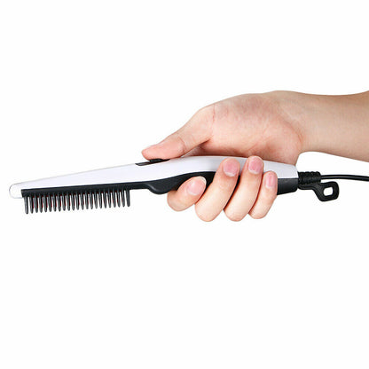 Negative Ion Hair Straightener Styling Comb Hot Comb Press Beard Brush For Men 1Heartof5