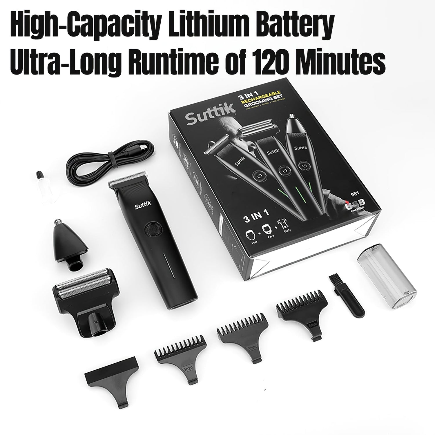 Beard Trimmer 3 In 1 Hair Clipper