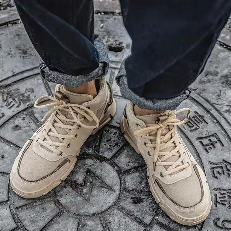 Ankle Boots Men Lace-up Martin Boots Platform Canvas Shoes My Store