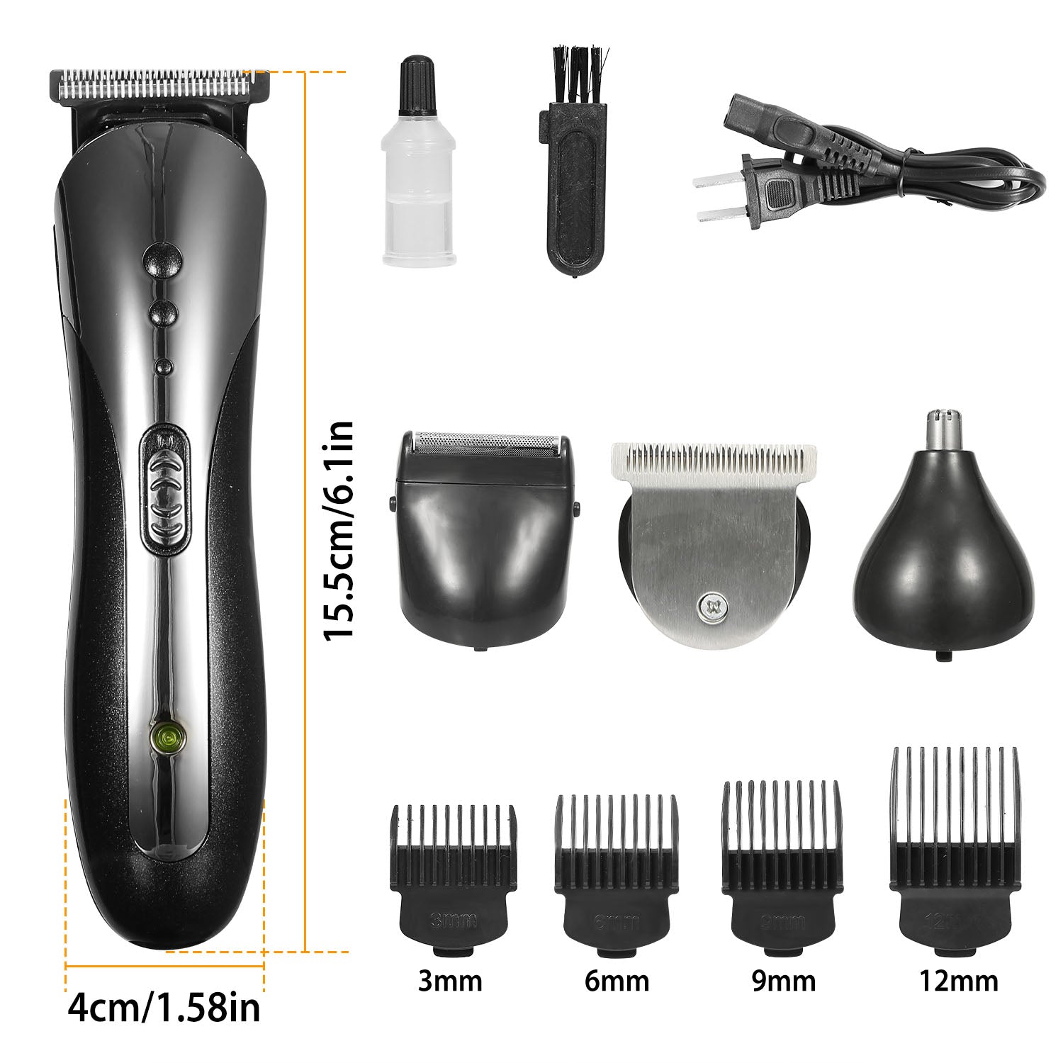 Men Electric Hair Clipper Trimmer Rechargeable Beard Shaver Razor Nose Trimmer Set 1Heartof5