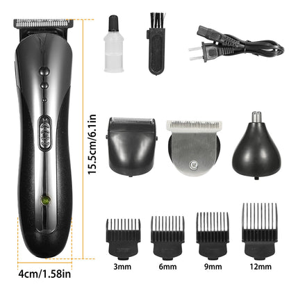 Men Electric Hair Clipper Trimmer Rechargeable Beard Shaver Razor Nose Trimmer Set 1Heartof5