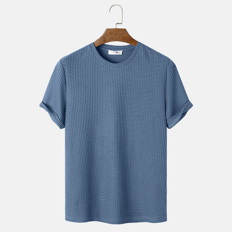 Men Summer Solid Color Round Neck Basic T-Shirts My Store