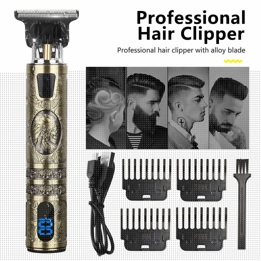 Beard Trimmer Hair Clippers Cordless Hair Cutting Kit Barber Shaving Machine For Men USB Rechargeable 1Heartof5