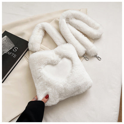 Love Handbags Winter Plush Shoulder Bags For Women My Store