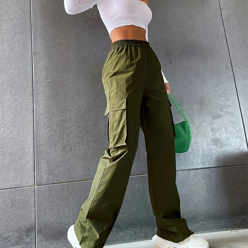 High-waisted Straight-leg Wide-leg Casual Workwear Pants 1Heartof5