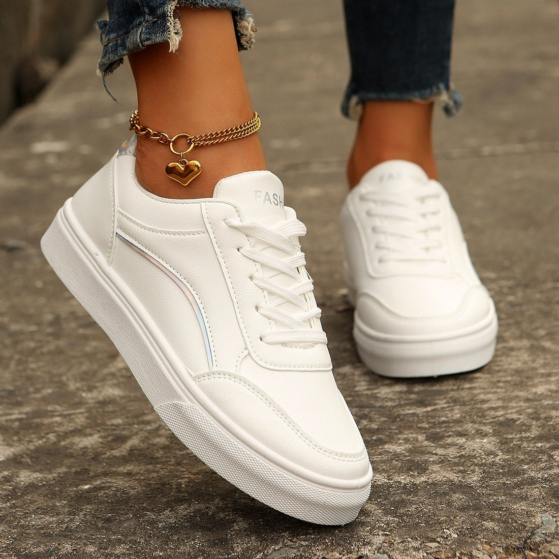 White Flats Shoes Fashion For Women