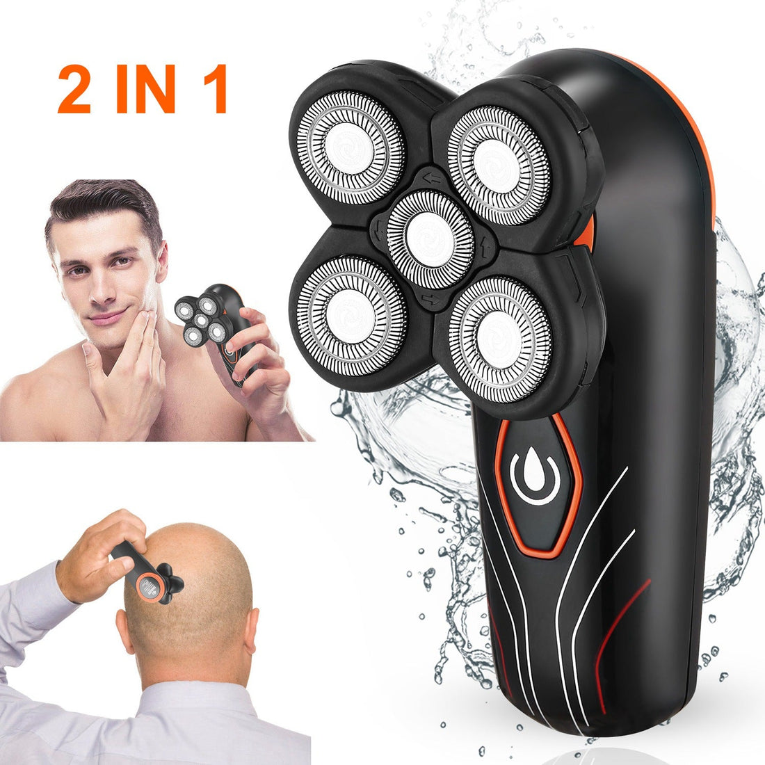4D Electric Shavers Razor IPX7 Waterproof Wet &amp; Dry 5 Floating Head Rotary Shavers Rechargeable Beard Trimmer Shaving Razor For Men 1Heartof5
