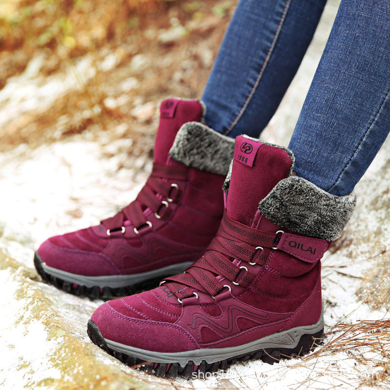 Women Ankle Boots Winter Shoes Woman Snow Boots Mother Warm Shoes Lace Up My Store