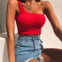 Summer Sexy One-shoulder Vest Crop Top Sleeveless T-Shirt Tank Tops Women Clothing My Store