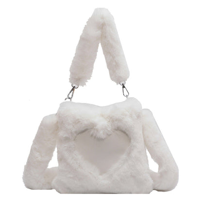 Love Handbags Winter Plush Shoulder Bags For Women My Store