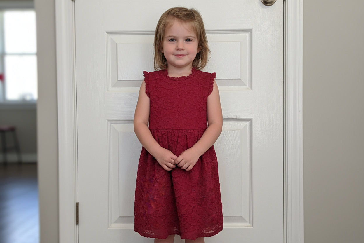 Red Floral, Flower Armless Gown 1Heartof5