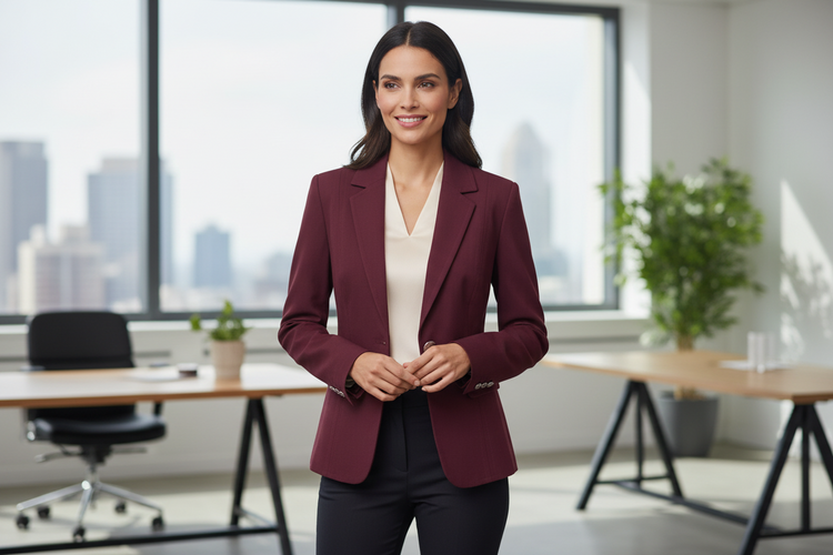 Wine Long sleeve Jacket 1Heartof5