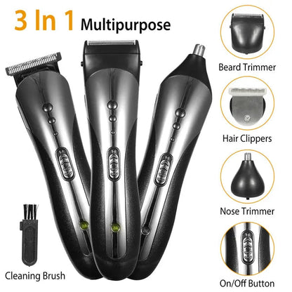 Men Electric Hair Clipper Trimmer Rechargeable Beard Shaver Razor Nose Trimmer Set 1Heartof5