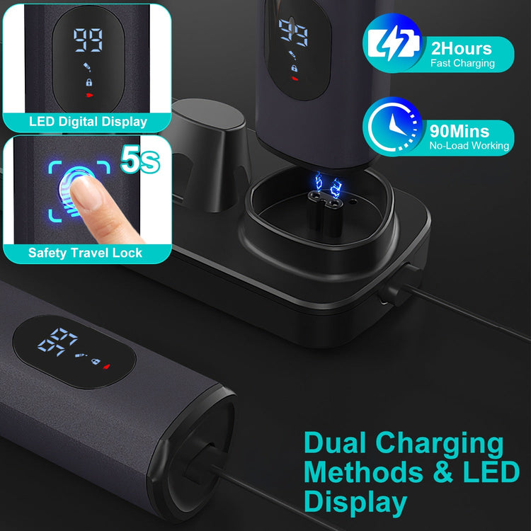 1Set All In One Beard Trimmer For Men With 5 Trimmer Heads IPX5 Waterproof Electric Razor For Face Nose Body Beard Cordless Hair Shaver Clipper Grooming Kit For Men Husband Father 1Heartof5