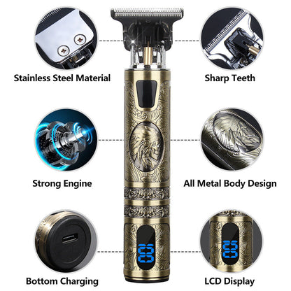 Beard Trimmer Hair Clippers Cordless Hair Cutting Kit Barber Shaving Machine For Men USB Rechargeable 1Heartof5