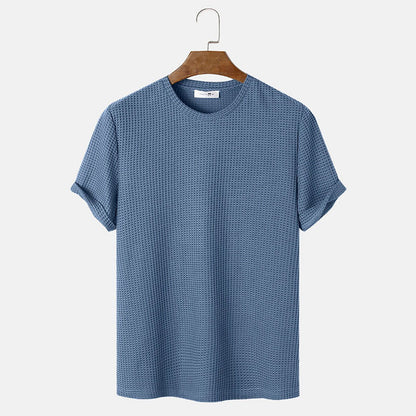 Men Summer Solid Color Round Neck Basic T-Shirts My Store