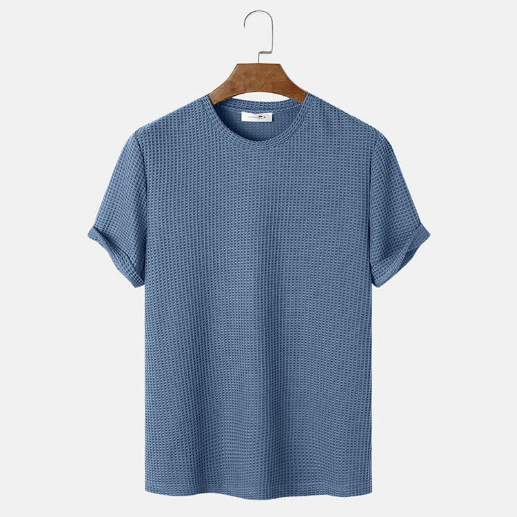 Men Summer Solid Color Round Neck Basic T-Shirts My Store