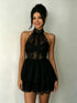 Lace Backless Halter Short Dress 1Heartof5