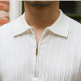 All-matching Slim Fit Sunken Stripe Knitwear Short Sleeve My Store