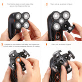 4D Electric Shavers Razor IPX7 Waterproof Wet & Dry 5 Floating Head Rotary Shavers Rechargeable Beard Trimmer Shaving Razor For Men 1Heartof5