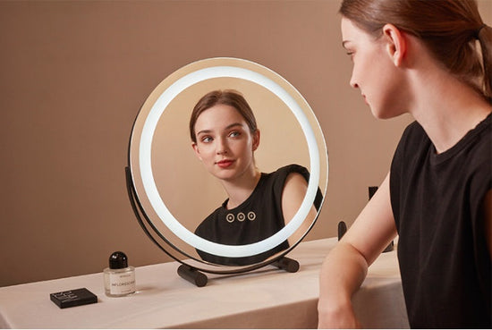 Makeup Mirror Desktop Desktop Led Charging Dressing Table With Light Fill Light 1Heartof5