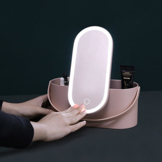 Portable LED Light Storage Box Beauty And Makeup Mirror 1Heartof5