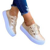 Lace-up Flats Sneakers Women Rivet Casual Shoes My Store