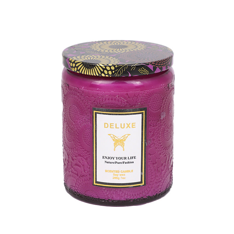 Embossed Glass Fragrance Handmade Gift Aromatherapy Soy Candles My Store