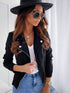 Zip-up Lapel Jacket With Pockets
