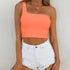 Summer Sexy One-shoulder Vest Crop Top Sleeveless T-Shirt Tank Tops Women Clothing My Store