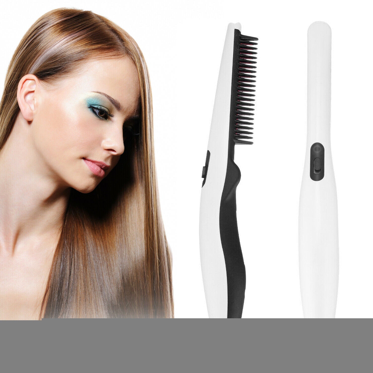 Negative Ion Hair Straightener Styling Comb Hot Comb Press Beard Brush For Men 1Heartof5
