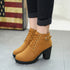 Chunky Block Heel Boots Buckle Ankle Boots Women Shoes My Store
