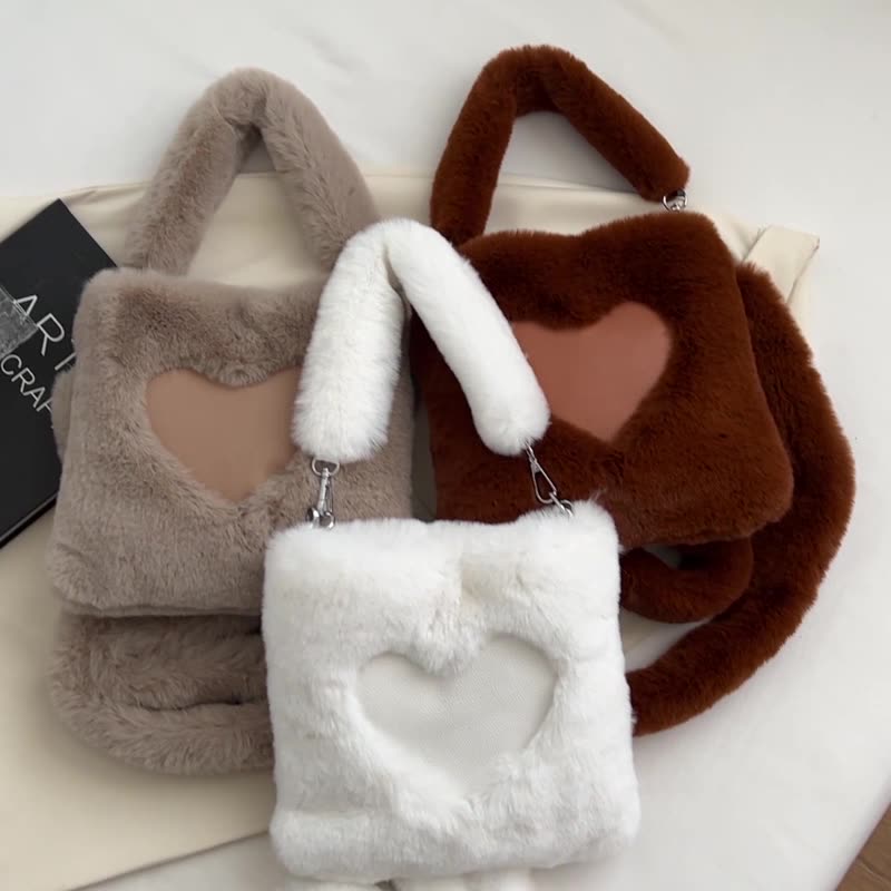 Love Handbags Winter Plush Shoulder Bags For Women My Store
